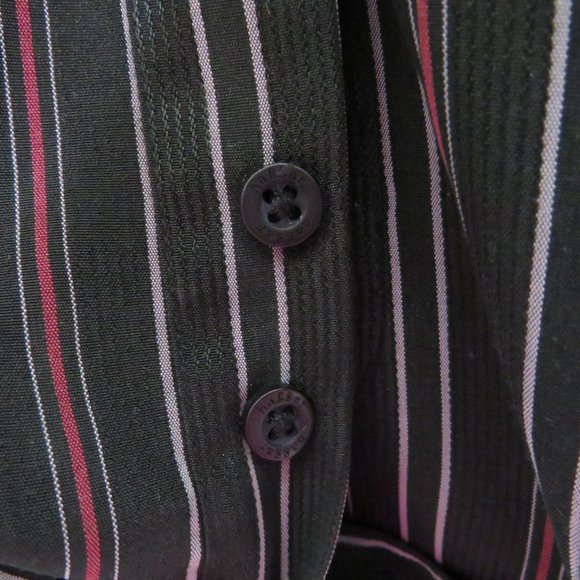 Haggar* Men's Short Sleeve Button Down Straight Hem Pocket Stripe Shirt~Size XXL - Picture 4 of 10